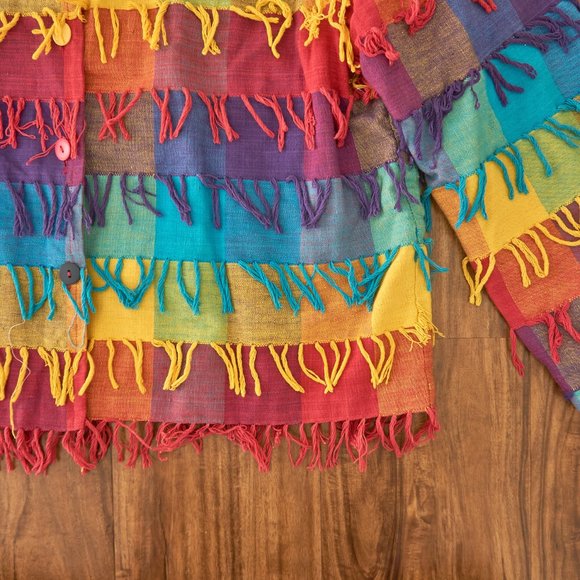 Don’t Mess With Texas Womens Multicolor Block Jacket with Fringes, Size XL - Picture 5 of 9